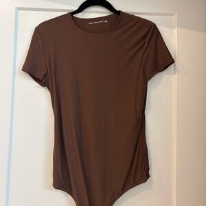 Abercrombie & Fitch Brown Short Sleeve Bodysuit